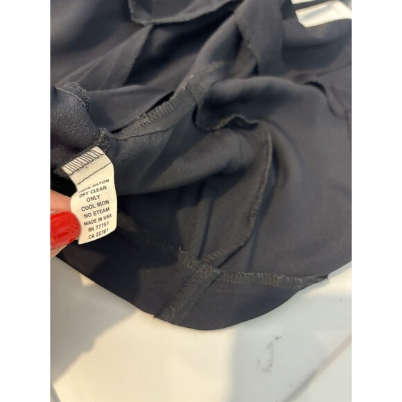 Betsey Johnson 90s USA Dress Sz M Fit Flare Black Punk Goth Emo Button Witchy - Picture 7 of 16